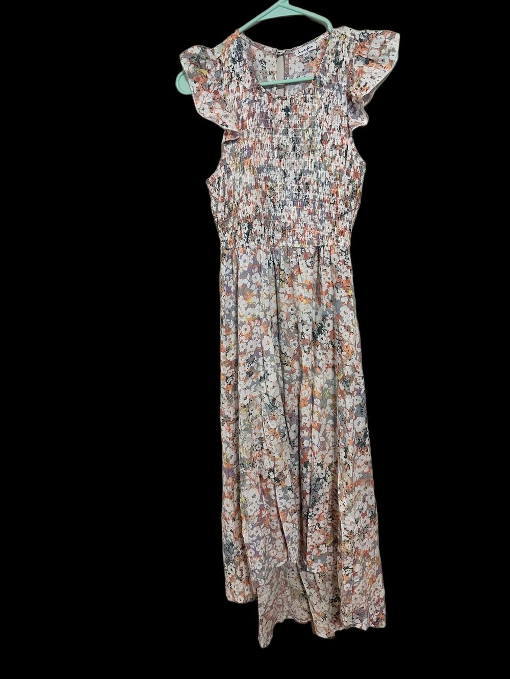 Love, Fire Floral Smocked Maxi Dress Size Small 100% Rayon